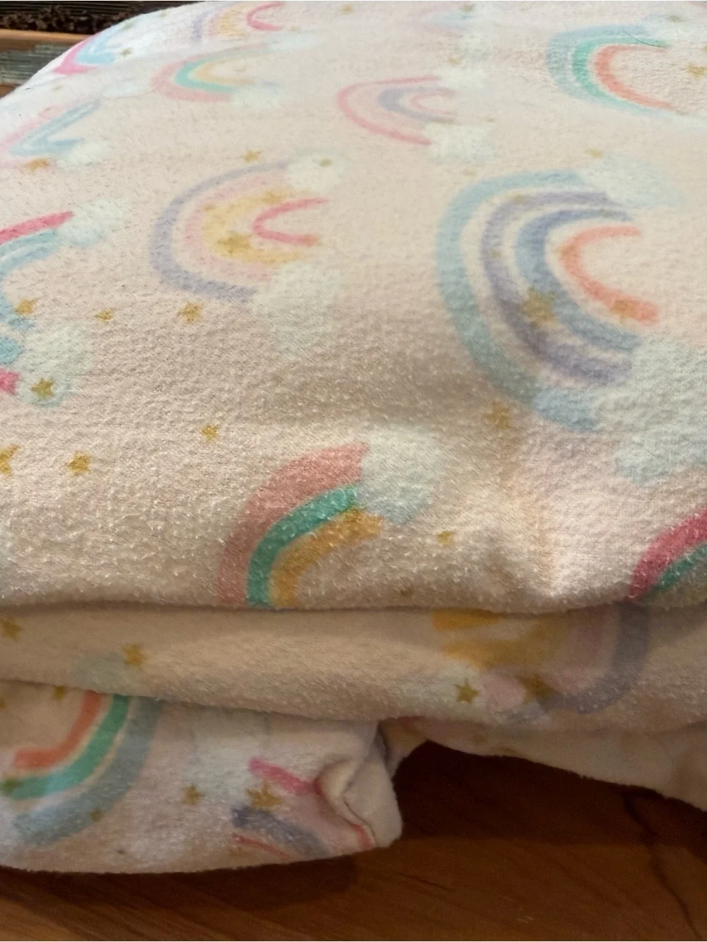 Pottery Barn Kids Twin Flannel Rainbow Duvet Cover